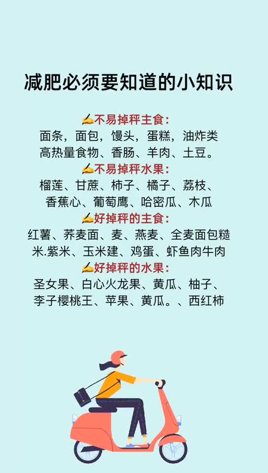 减肥期间不易掉秤和掉秤快的食物分类,看完记得收藏