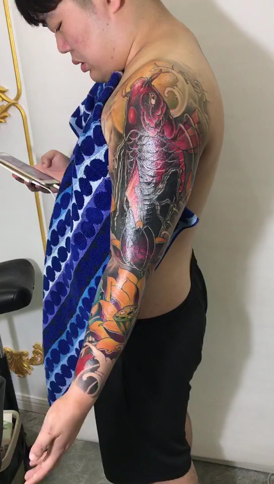 #好物推荐#传统花臂锦鲤般若作品完工#纹身##杭州大唐纹身#