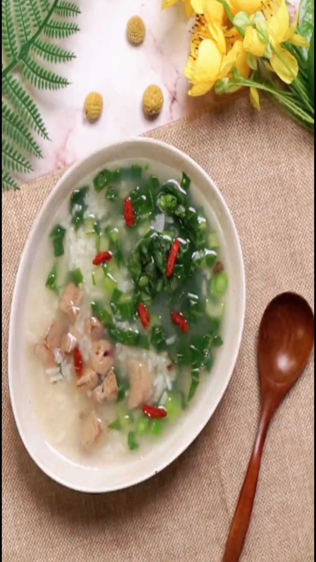#美食#早餐吃什么 换个口味吧 简单易做的猪肝青菜粥