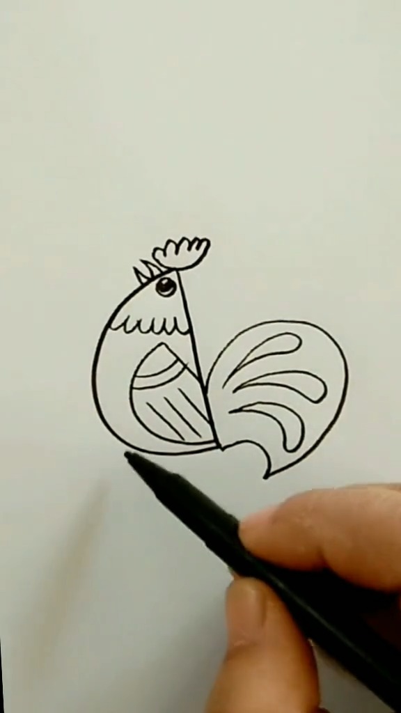 #半圆画一只骄傲的大公鸡#半圆画一只骄傲的大公鸡