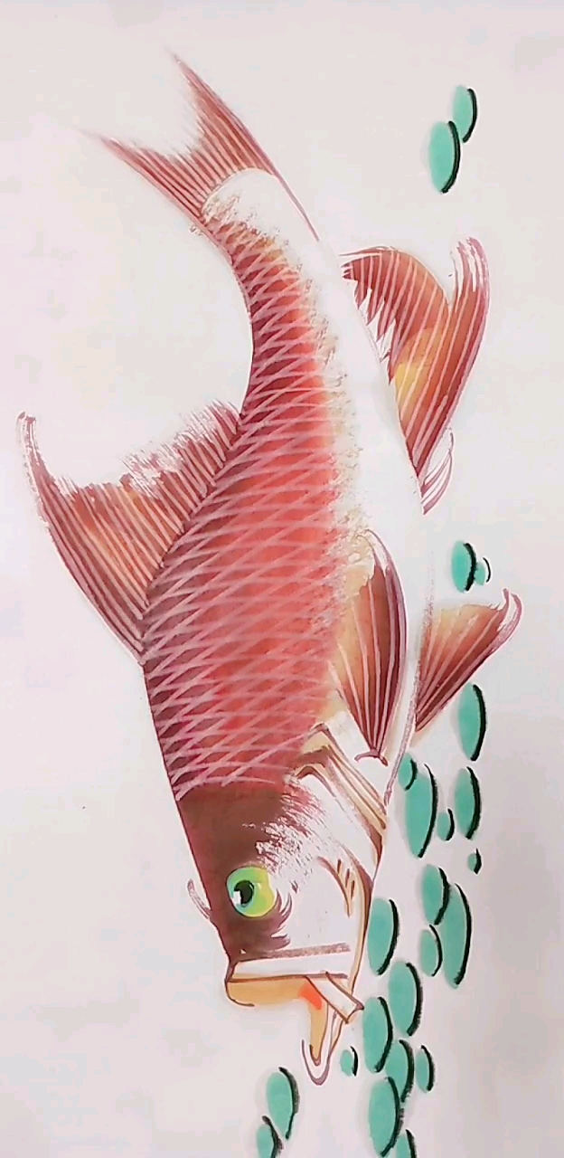 #中国画#超级大的鱼怎样画出来的?