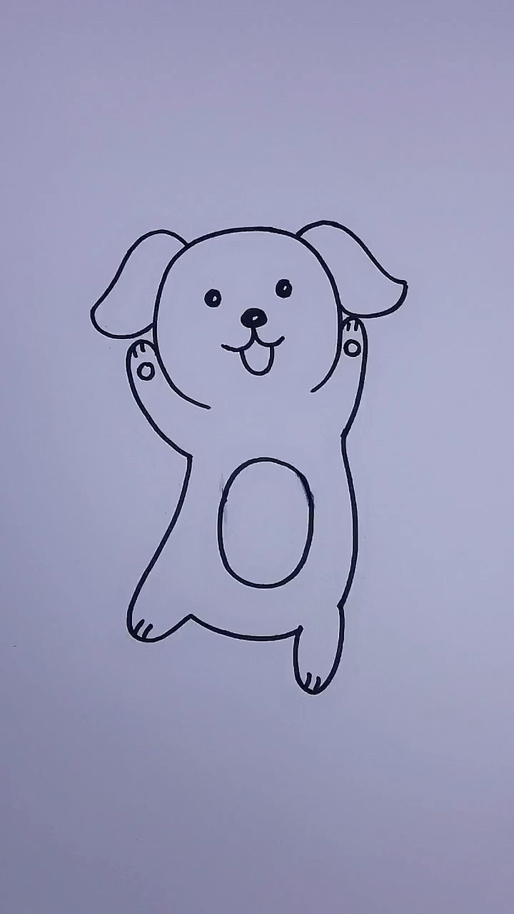#简笔画#简笔画快乐的小狗