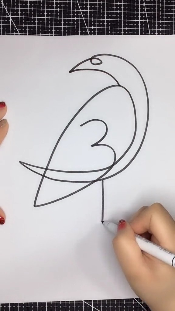 #简笔画#教孩子一笔画鸟,快动手试一下吧