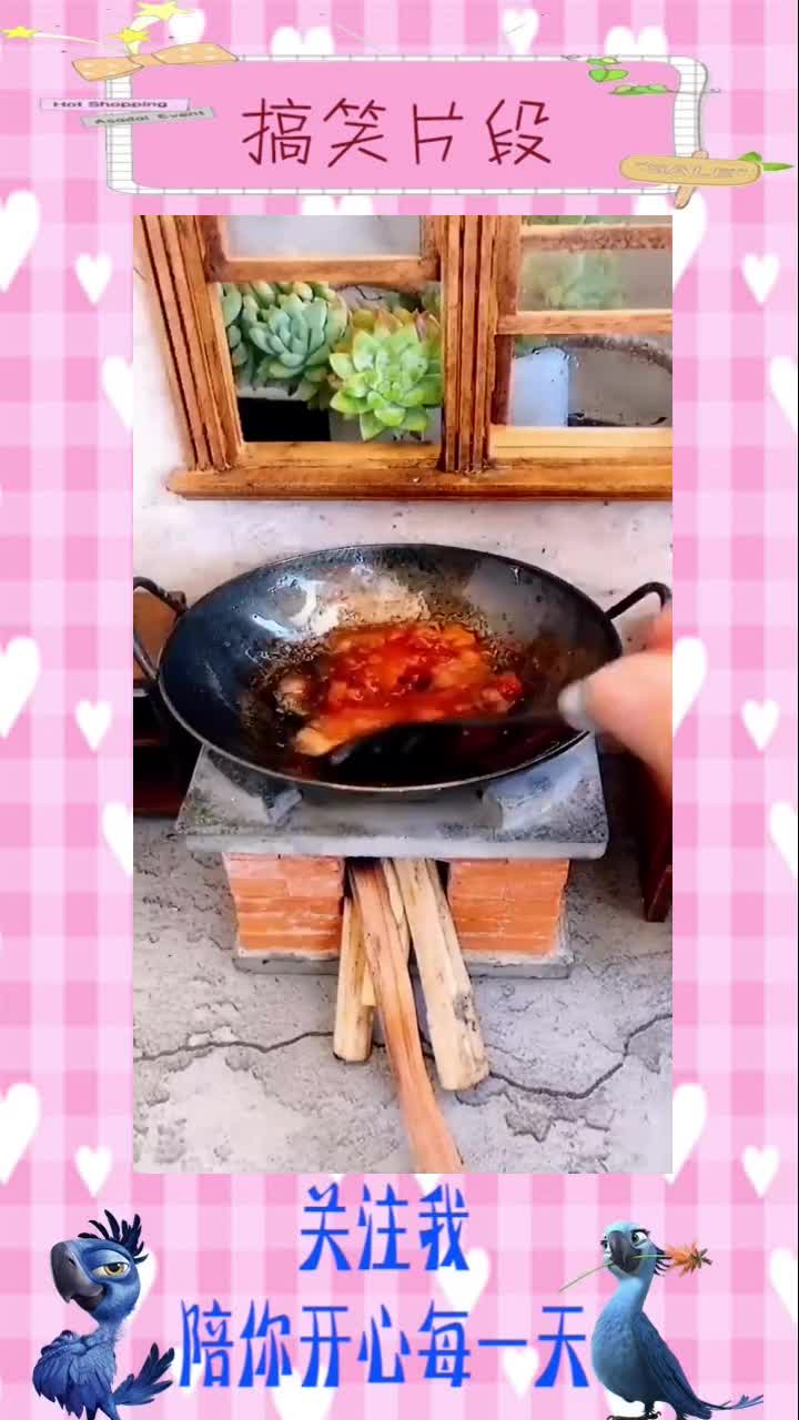 迷你厨房之西红柿炒鸡蛋,一分钟就出锅,看上去也太美了味!,搞笑段子