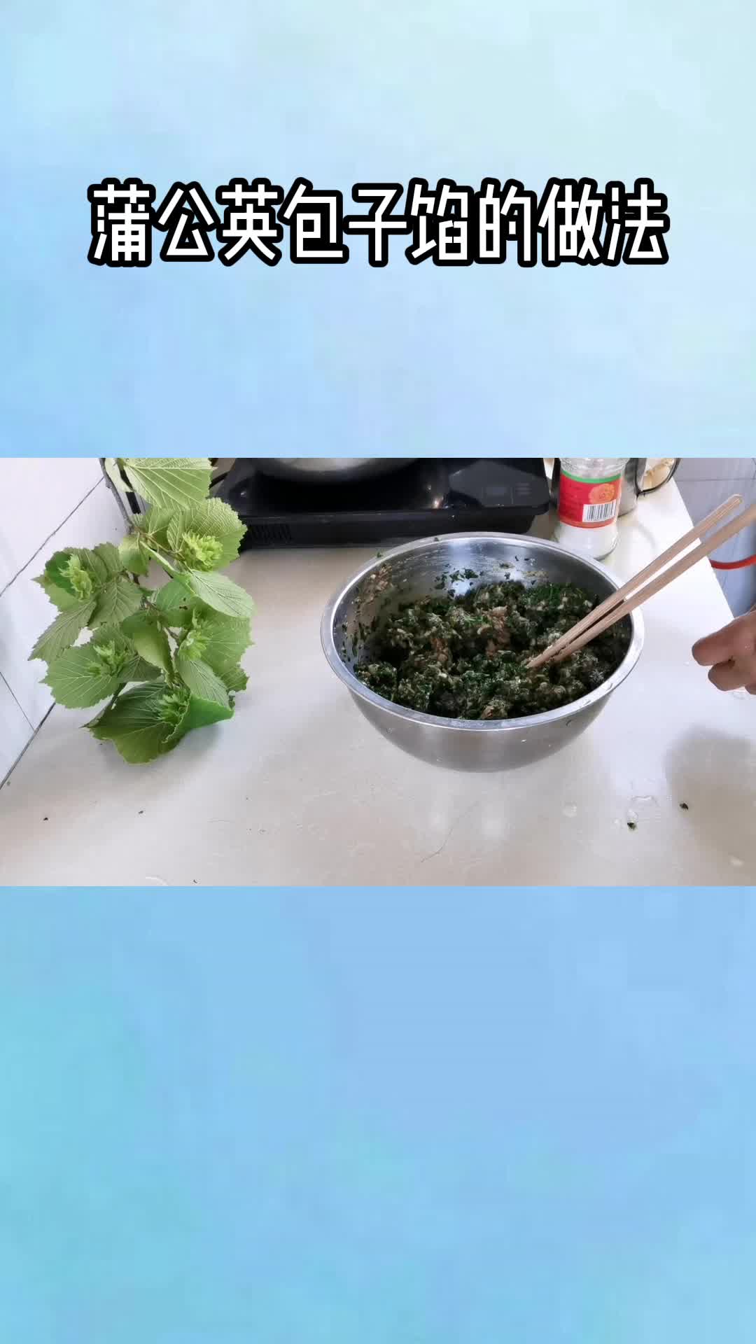 蒲公英包子馅,充满食欲,非常好吃