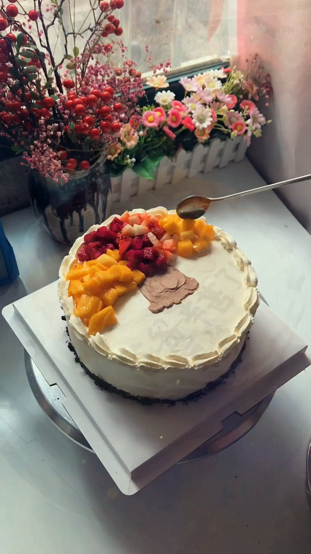 新手一看就会的蛋糕款式,送给父亲,老公都合适。会抹个胚子就行#做蛋糕 很简单