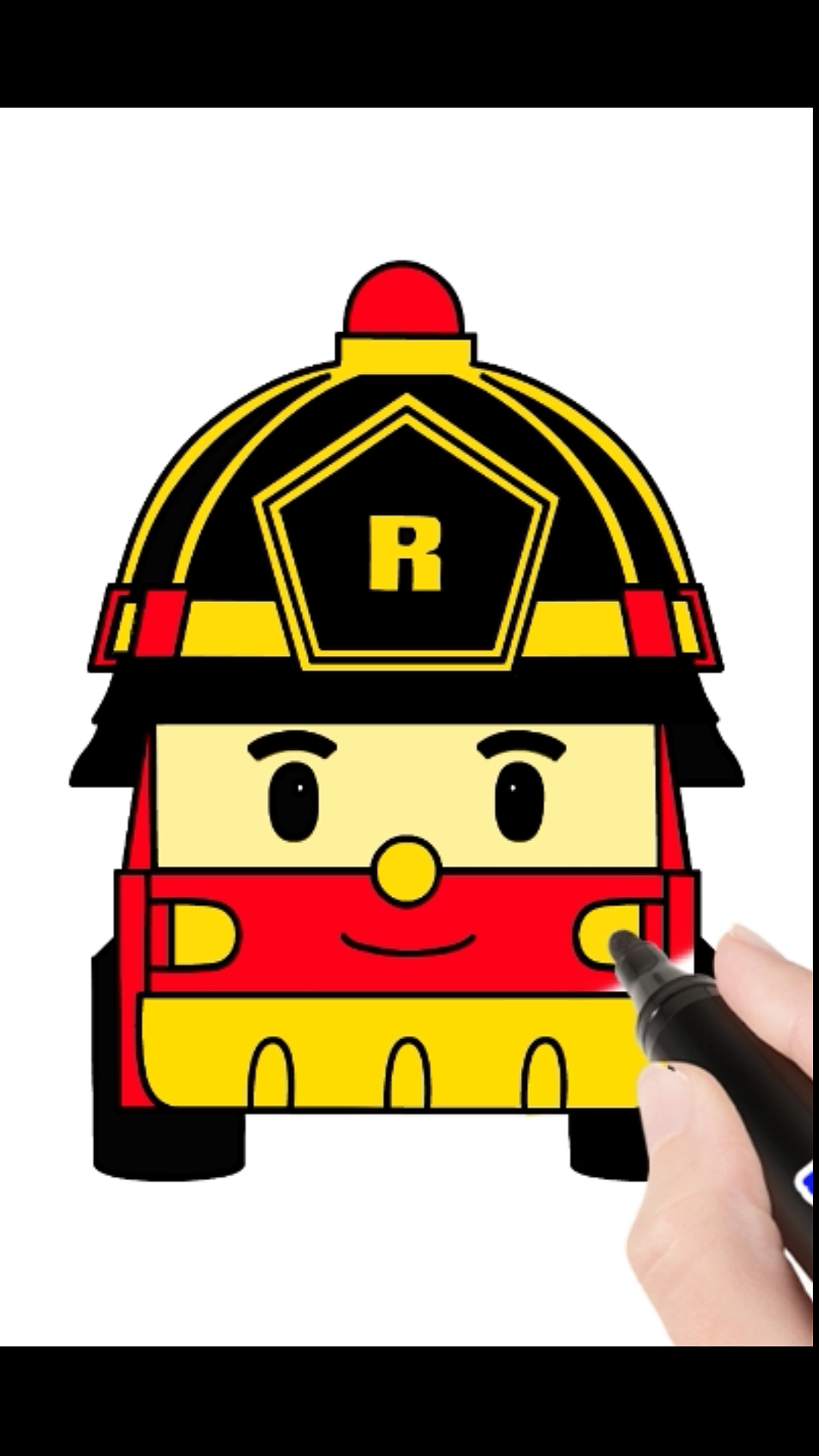 #变形警车珀利#怎样画罗伊消防车简笔画变形警车珀利宝宝学画画一步一步美术教程儿童绘画