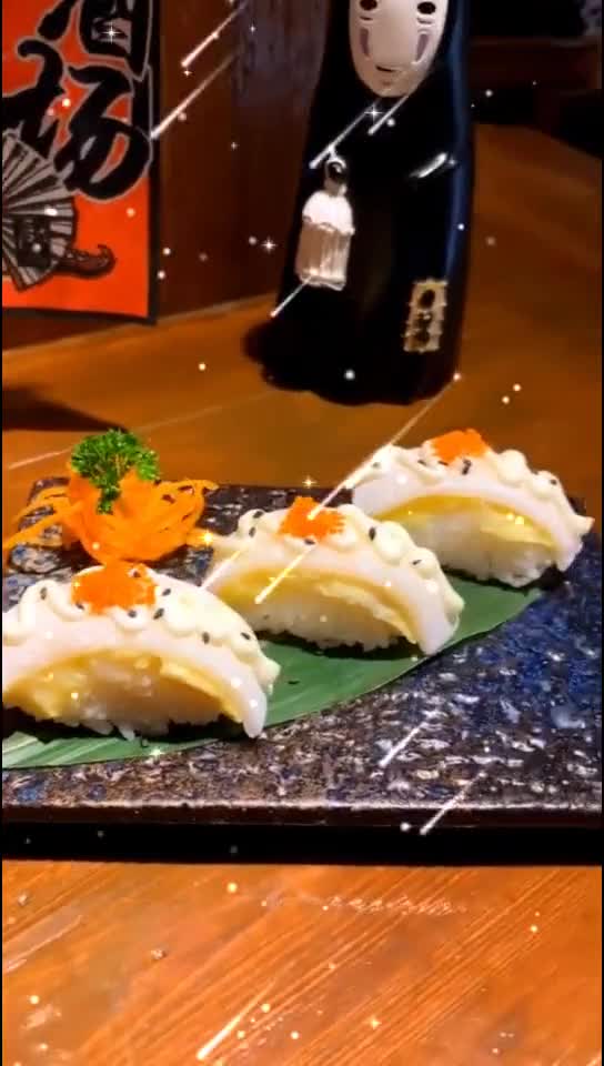 夏日爆款冰皮榴莲握寿司寿司小智美式创意寿司,寿司,精致寿司,火炙寿司