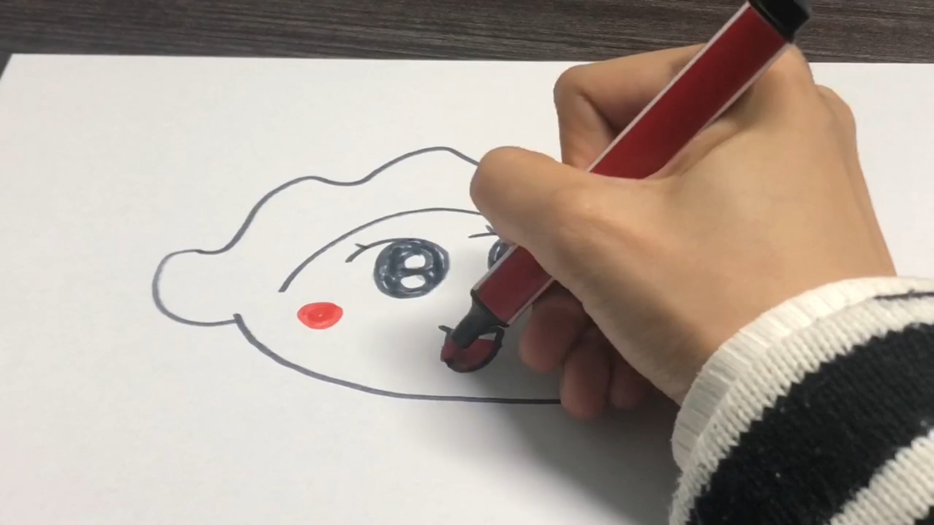 儿童简笔画:饺子,学会画一个简单好吃的饺子!