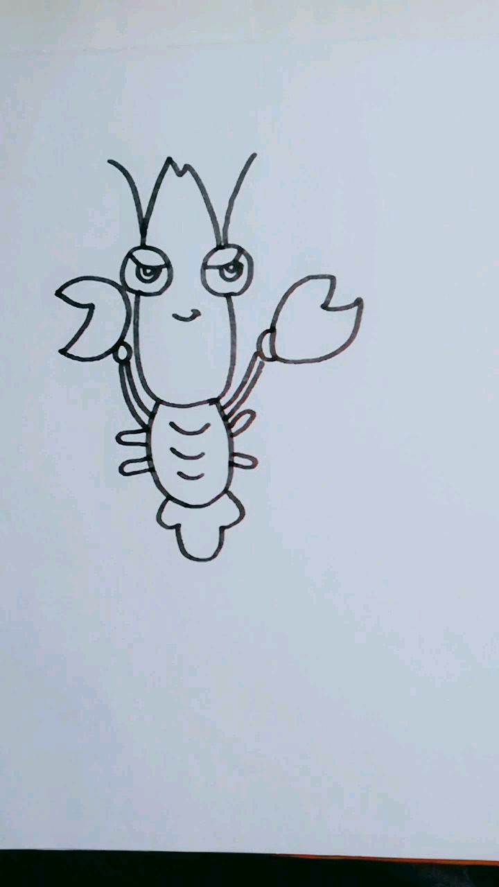 简笔画龙虾