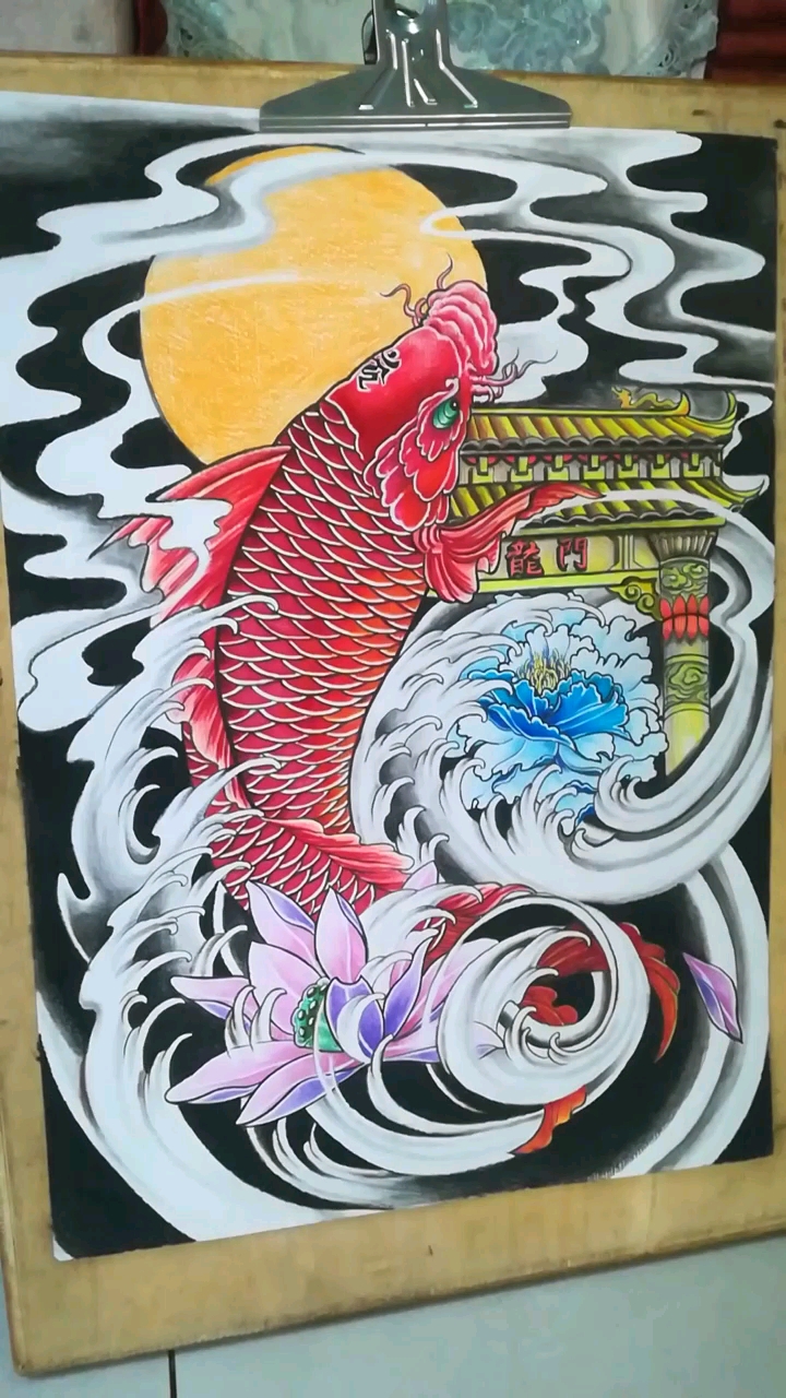 鲤鱼跃龙门,步步高升勇往直前,吉祥富贵,心想事成