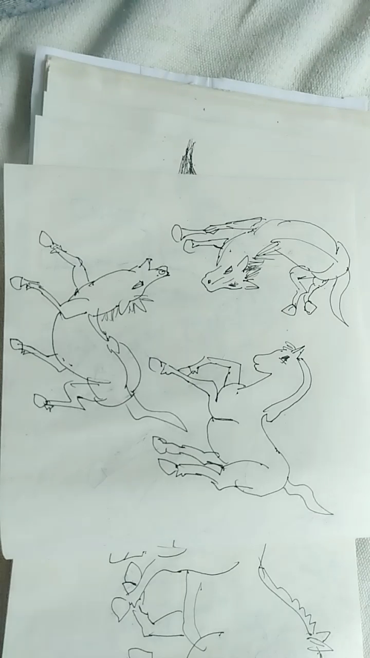 简笔画马100