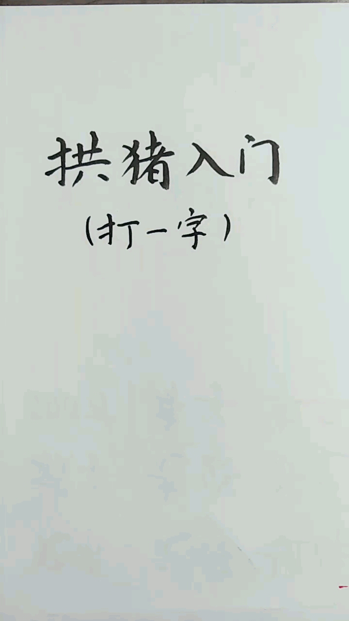 拱猪入门。(打一字)