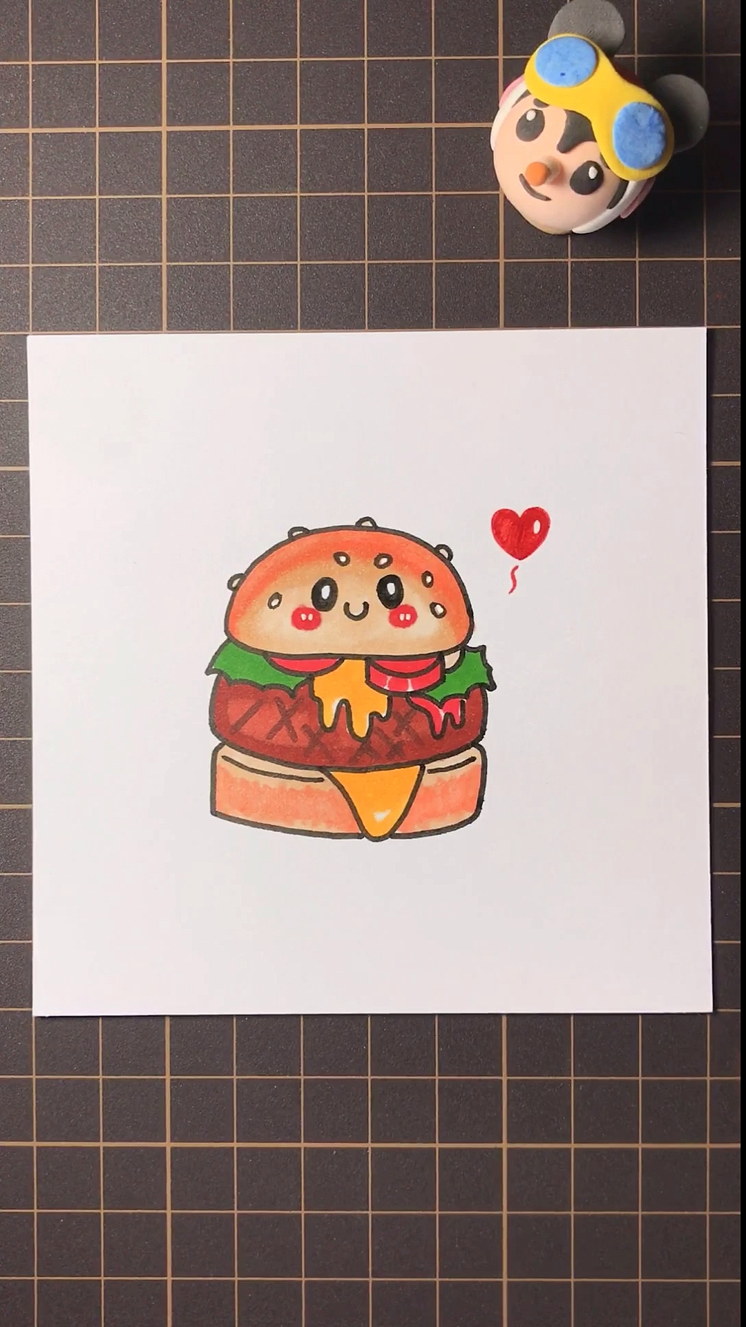 #简笔画#美食简笔画,萌萌哒汉堡