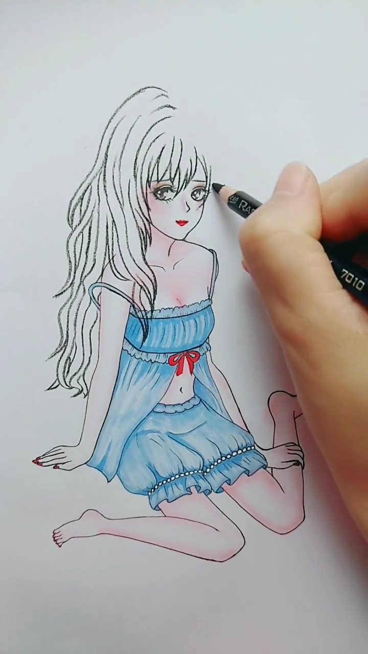 #今天我们一起画画#来一张可爱的萌妹子,我感觉是清纯可爱型的