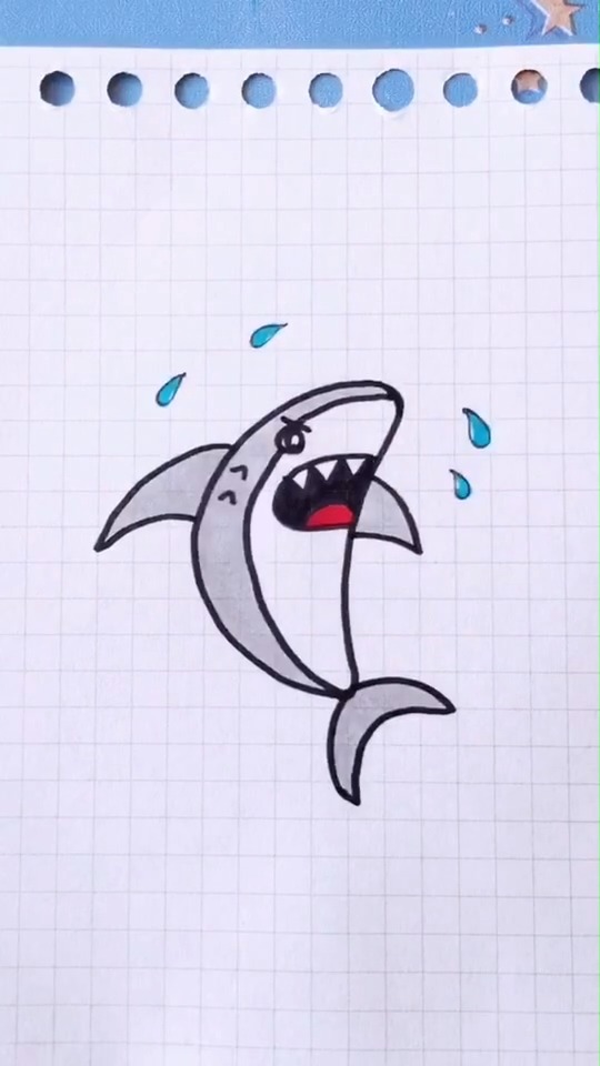 鲨鱼简笔画,