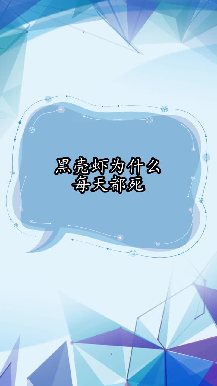 黑壳虾为什么每天都死,你了解了吗