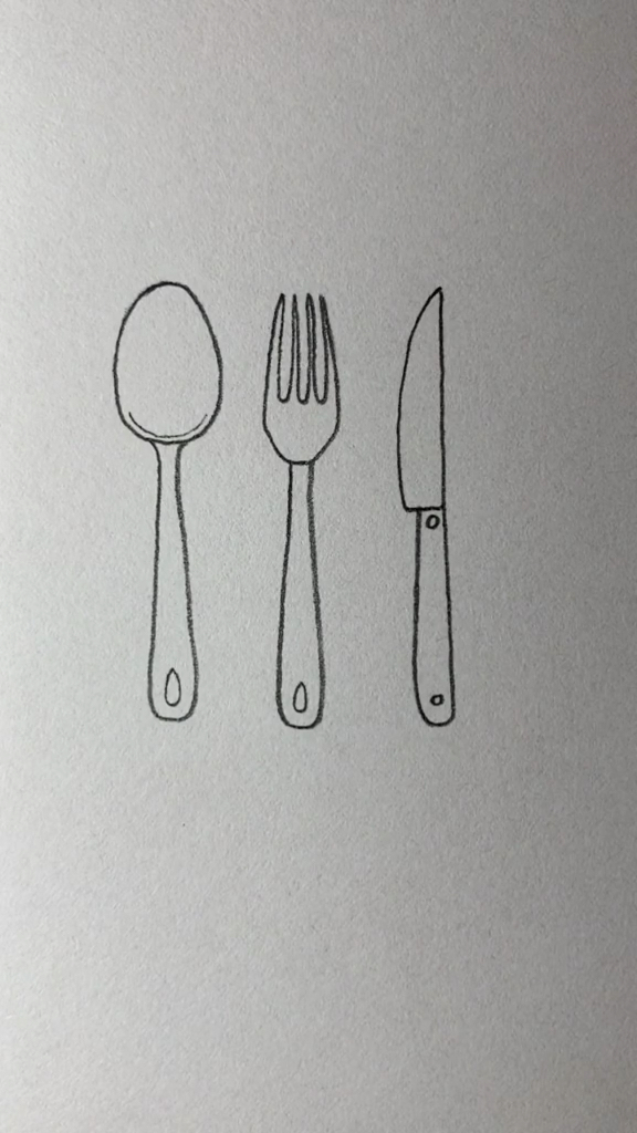 #简笔画#画用来吃西餐的餐具