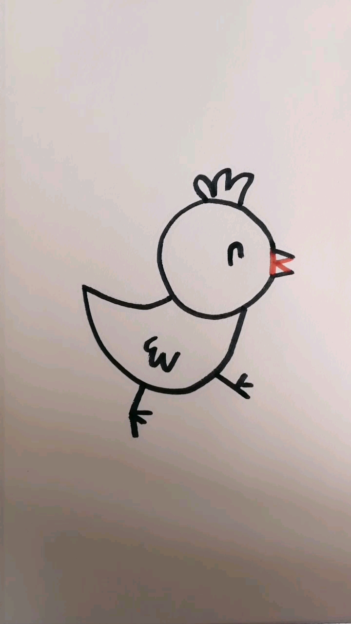 #感恩有你#儿童启蒙简笔画～～小鸡