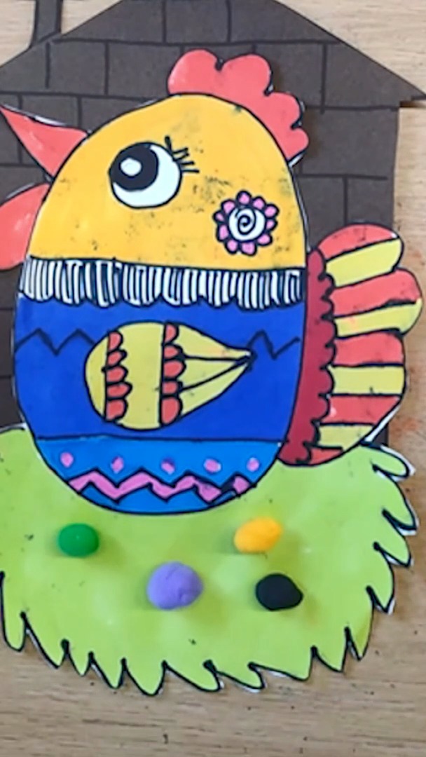 在线学画画:这样画母鸡,小朋友超喜欢,一看就会