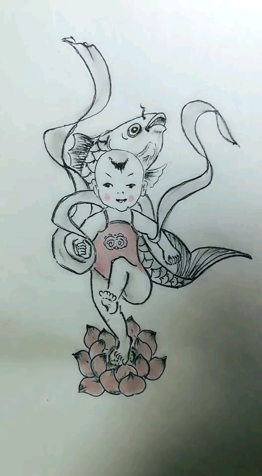 鱼童戏鲫鱼