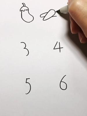 数字1～6画蔬菜#简笔画简笔画教程 #儿童简笔画 # 