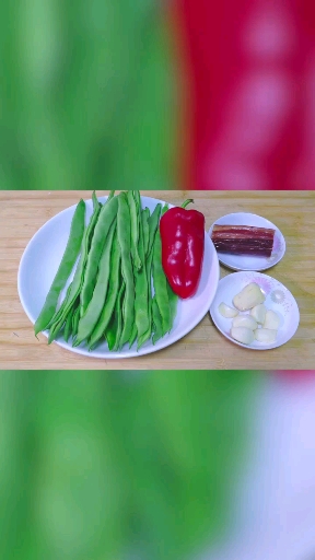 #四川腊肉腊排骨腊肠#芸豆炒腊肉,咸香爽口~