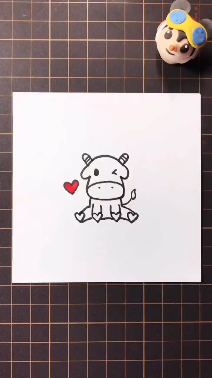#手绘#敲简单的牛牛，简笔画教程