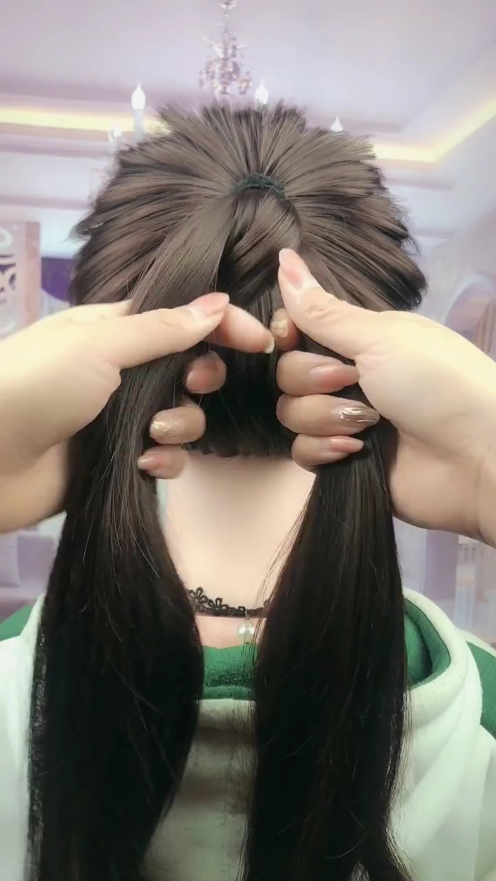 鱼骨高马尾