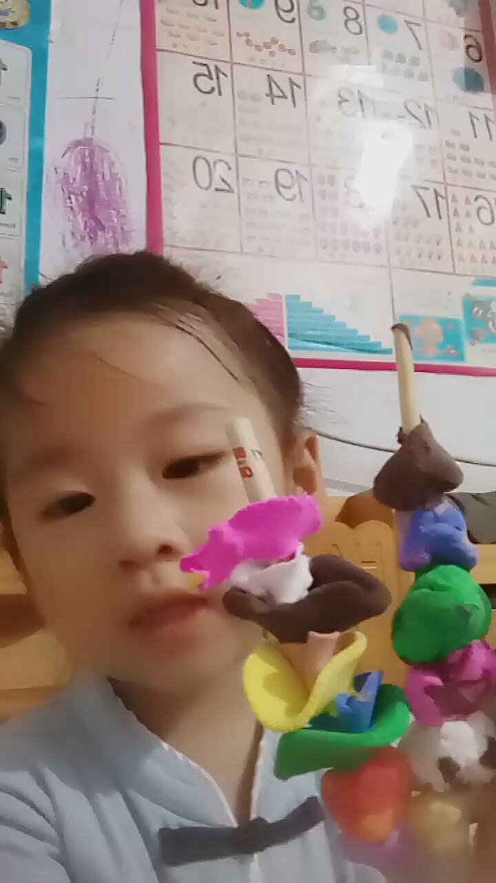 #道长我想要修仙#买回来的彩泥自己做的糖葫芦