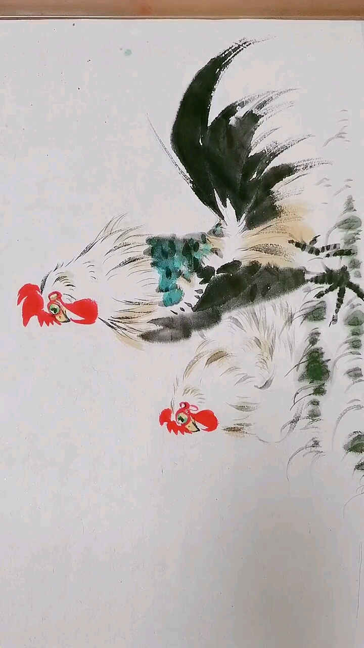 #我要上热门#大公鸡和母鸡的画法