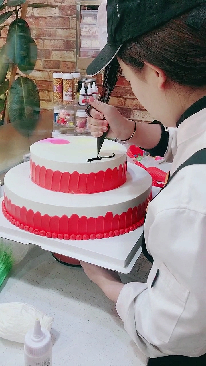 #生日蛋糕#两层祝寿款鲜奶蛋糕教程来袭