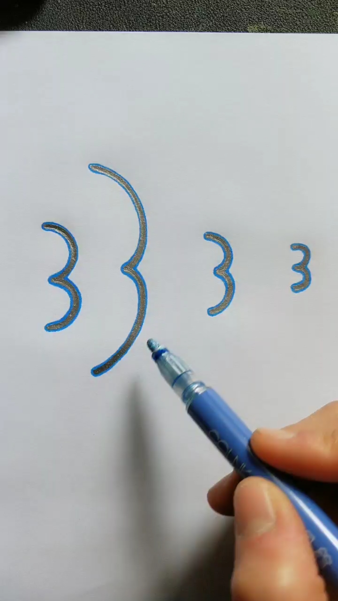 #创意简笔画#4个数字3画鱼,太可爱了。