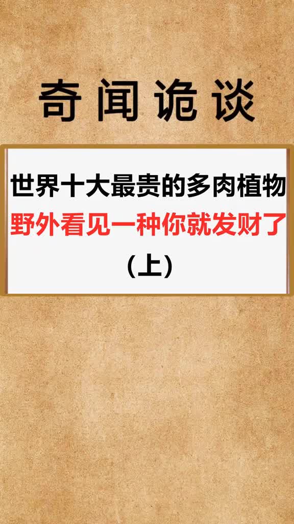 世界上最贵的多肉植物,看见一种你就发财了!