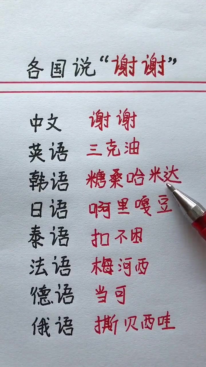 各国说谢谢,你知道都是怎么读的吗?