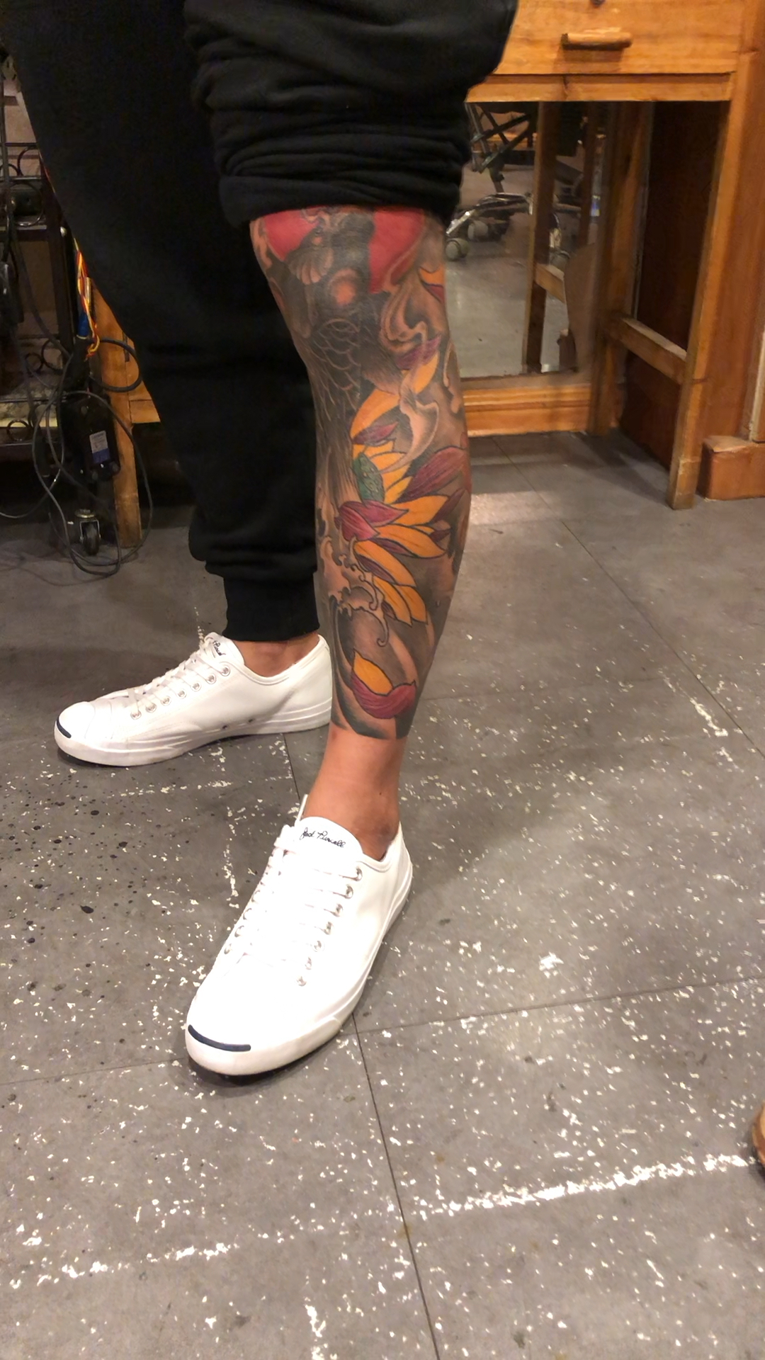 舒石狮般若纹身作品——花腿