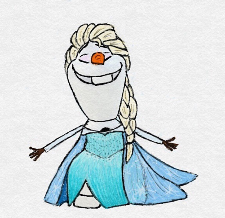 当迪士尼公主变成雪宝后,爱丽儿活力满满,艾莎露出"迷人"微笑