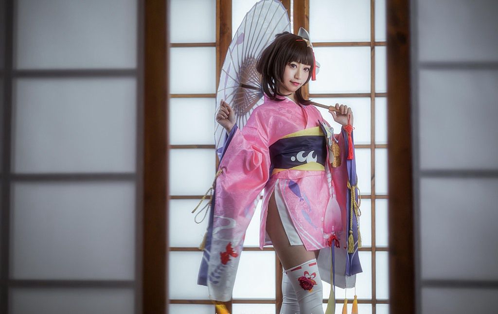 阴阳师手游神乐浴衣cos:你的可爱宝