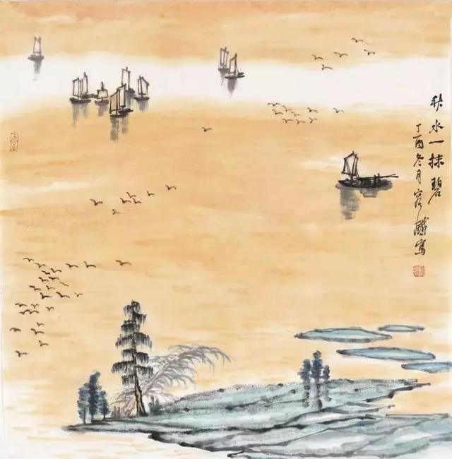 秋水一抹碧,如诗般悠远,充满意蕴又别有风味的国画赏析