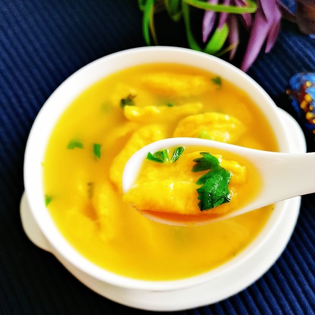 南瓜面疙瘩,金黄诱人,味道特好喝