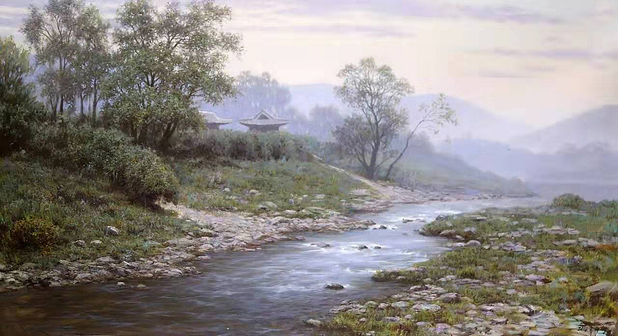 油画风景,远山近水入画来