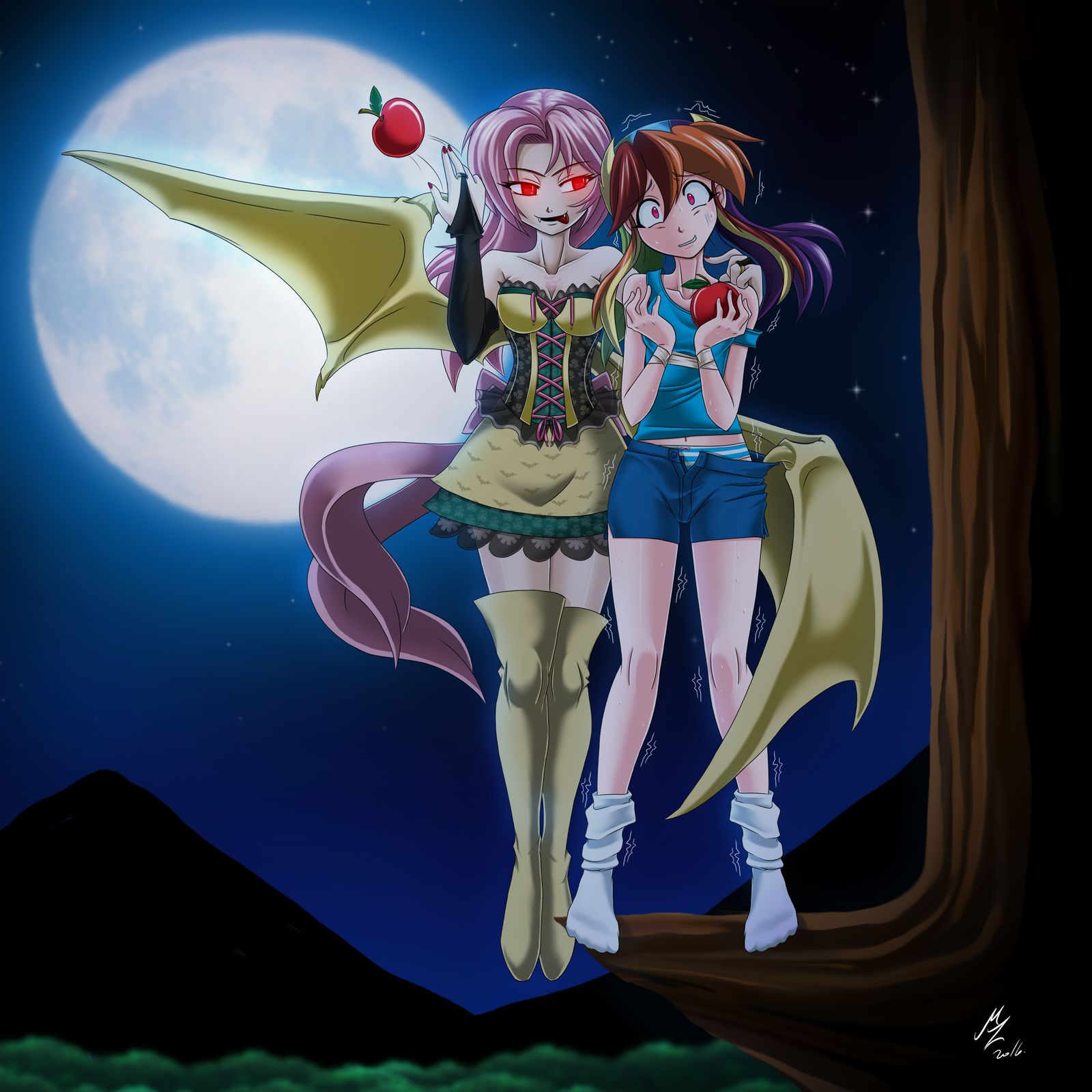 《彩虹小马》小马宝莉日漫画风拟人化,m6女孩大战赛亚人斯派克!