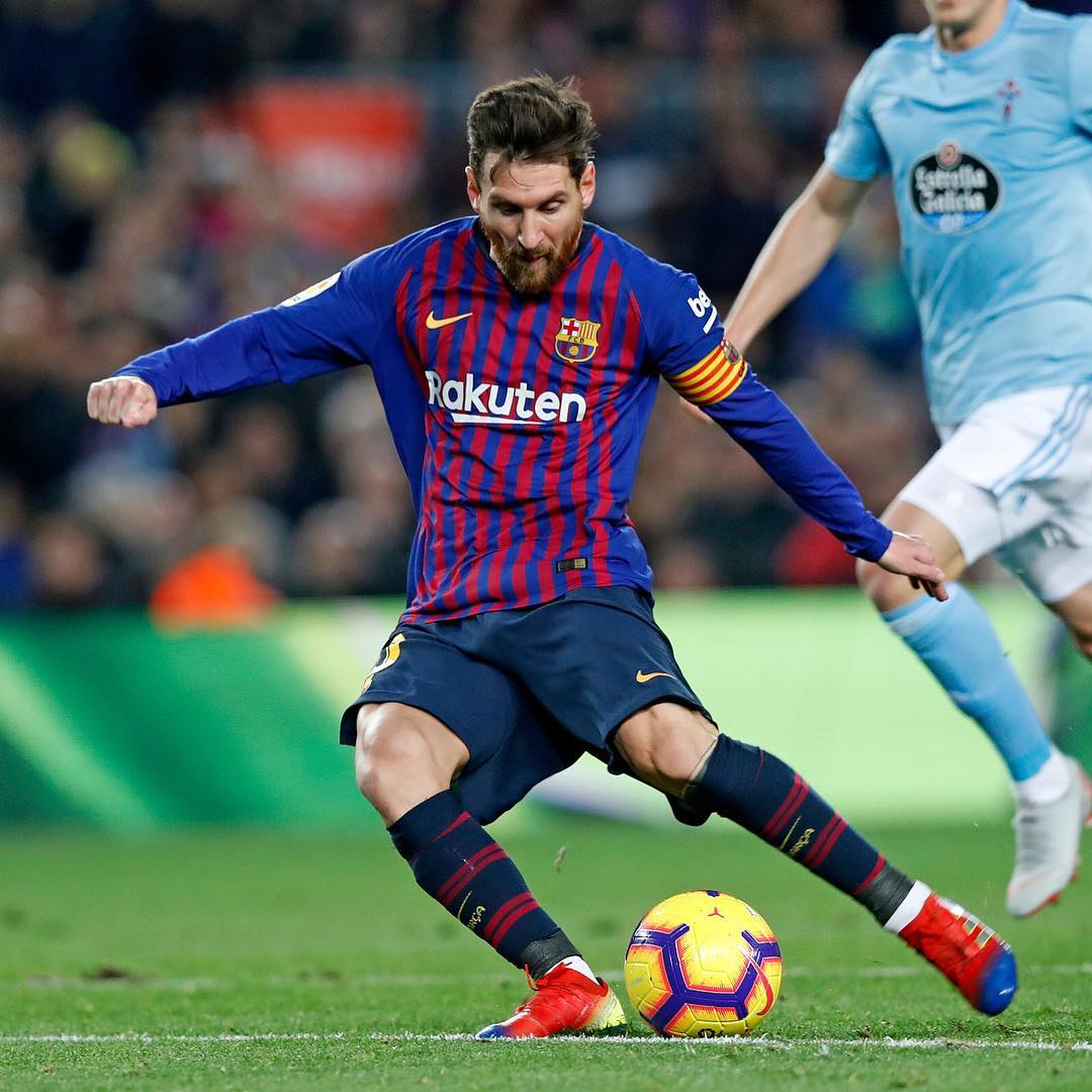 梅西34球交出2018年西甲完美答卷!第一队长带领巴萨2:0塞尔塔!