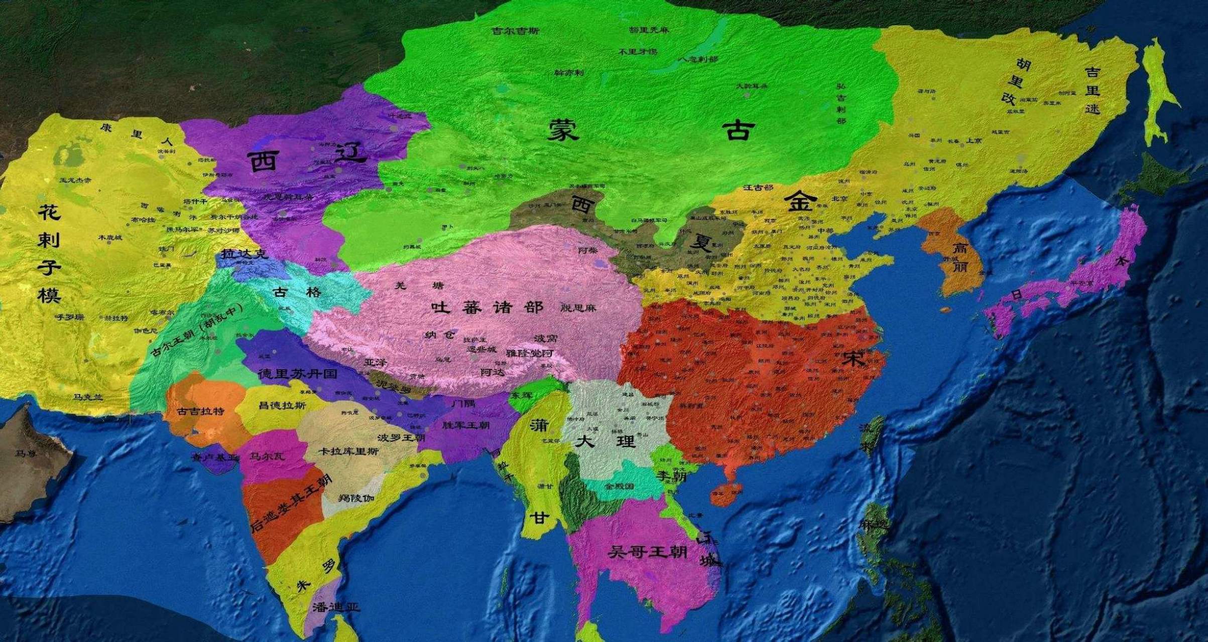成吉思汗正版版图,看看元朝中国国土面积有多大,1372万平方公里