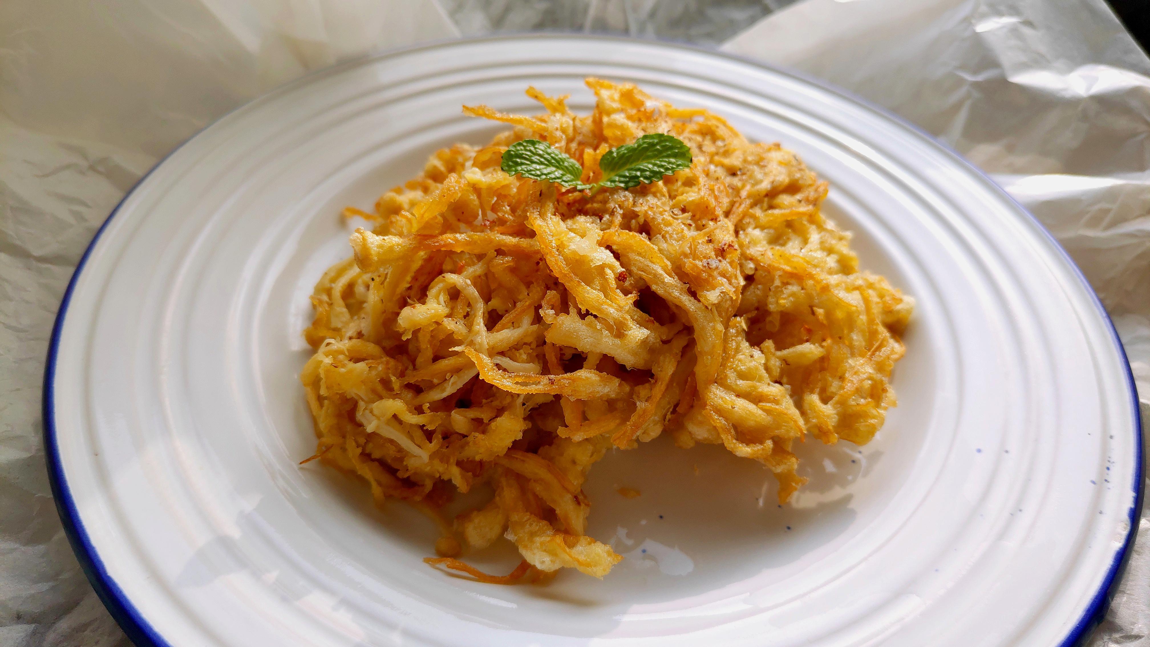 网红油炸金针菇,酥脆可口,简单快手,不怕胖的来