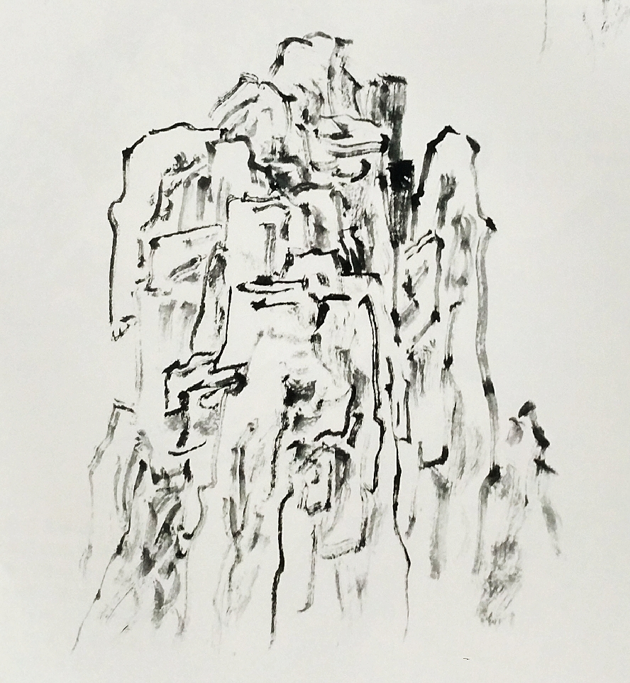 中国画山水画之山峰的画法详细步骤