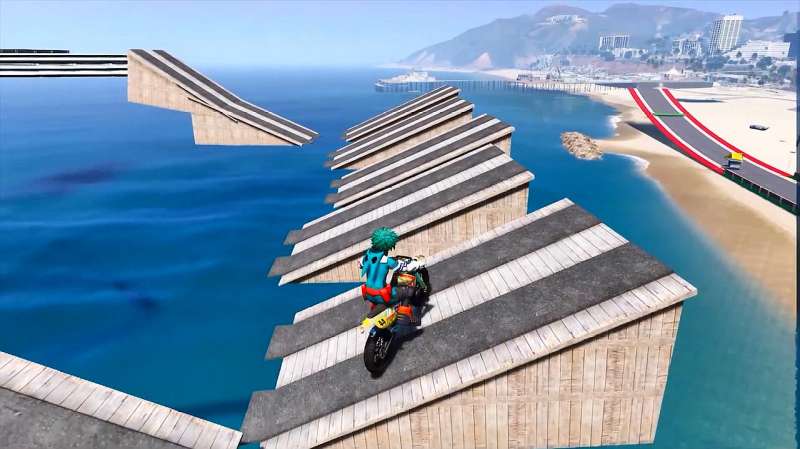 GTA V Mods:滑稽,死侍有趣的摩托车技术来了,震撼!,游戏,动作冒险类,好看视频