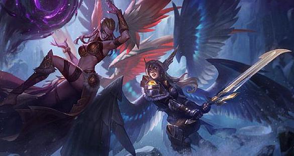 战场女武神 凯尔和黑色荆棘 莫甘娜 组合原画 天使姐妹在战场上的交锋