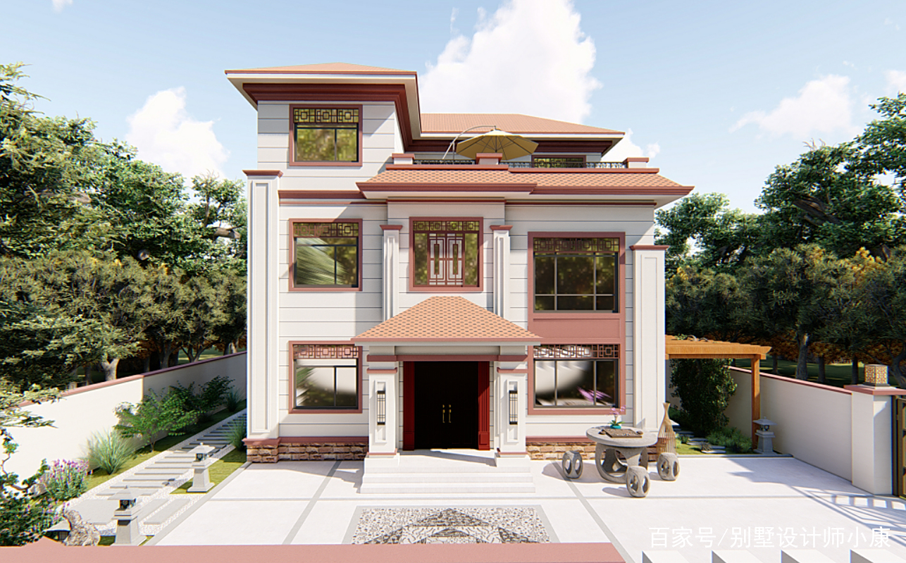 书香柳苑 唯爱新中式 60多万建三层别墅 农村自建房设计/施工 书香柳苑 唯爱新中式 60多万建三层别墅 农村自建房设计/施工