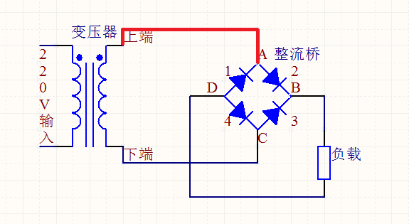 原理图见上图)的原理其实就很容易明白了,也是利用二极管的单向导电性